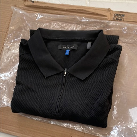 Vince Camuto Black Polo Shirt - Picture 1 of 1